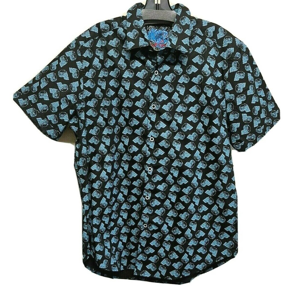 Robert Graham Rexburg Men's Size M Shirt Black Short Sleeve Skull Bandana NEW